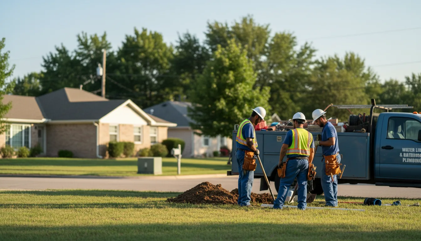 Residential water line and bathroom plumbing service in Pleasantville, IA